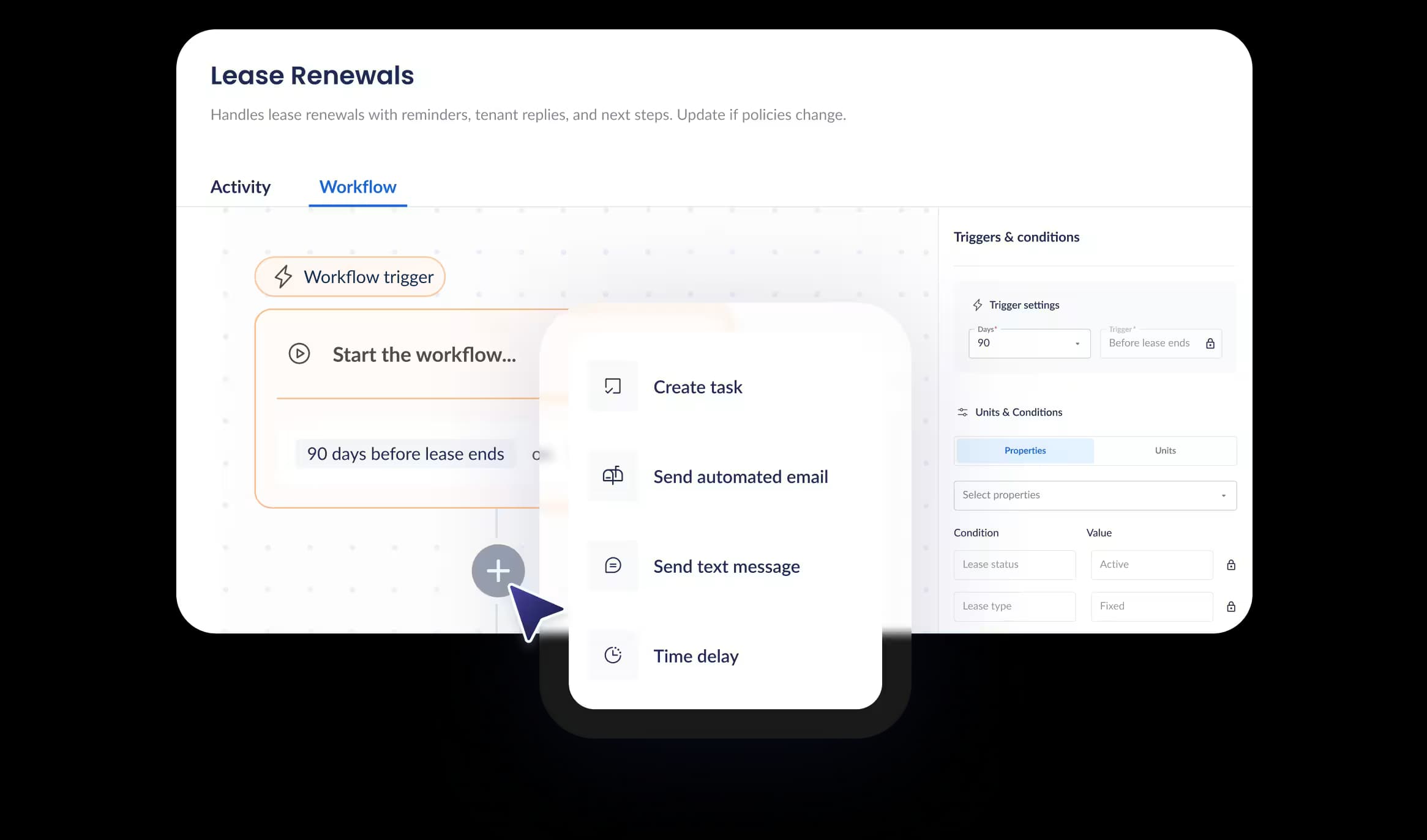 Lease renewal workflow screenshot